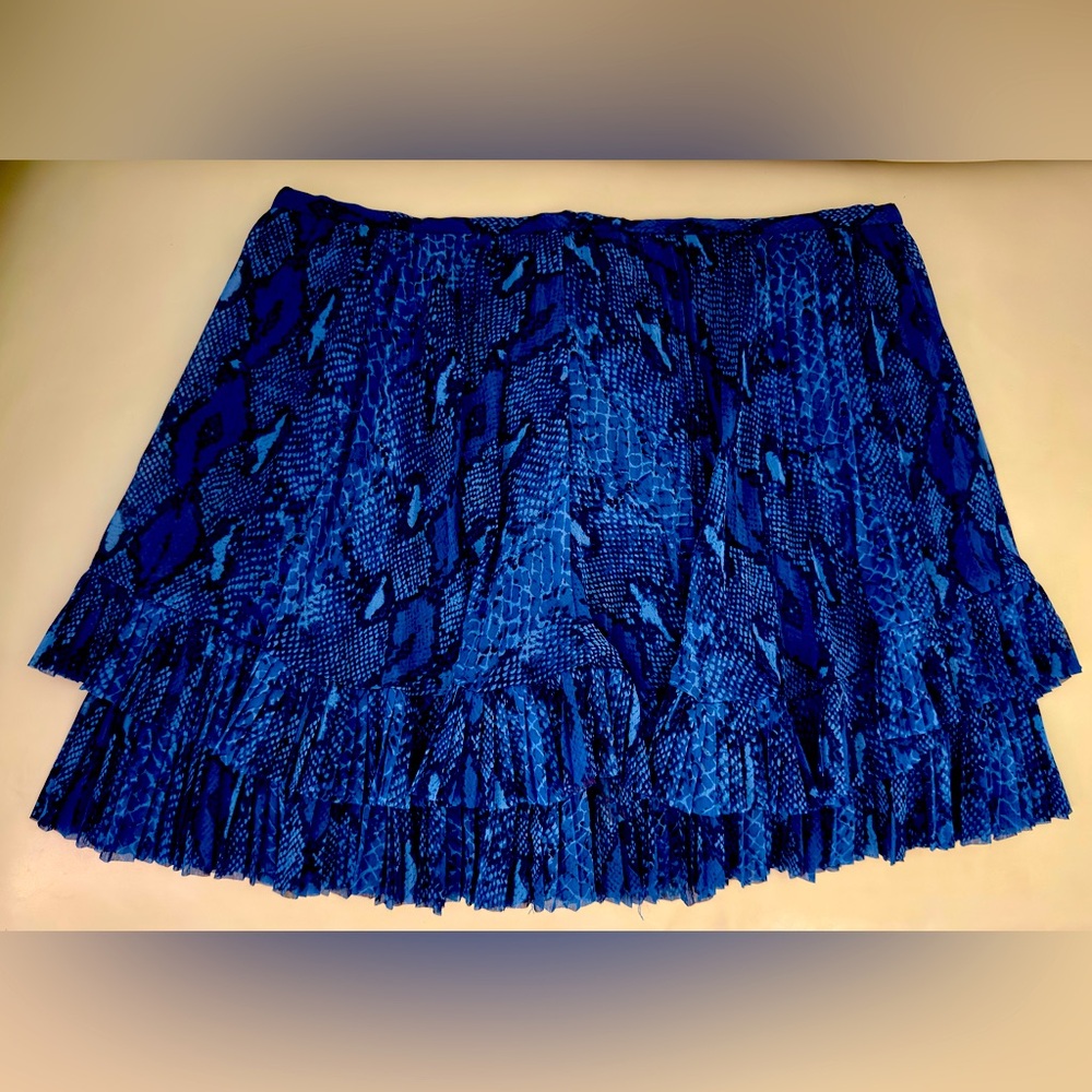 Banana Republic Blue Textured Skater Skirt